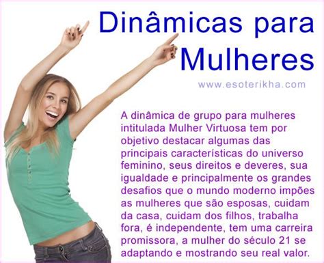 dinamicas para mujeres|10 DINÂMICAS PARA MULHERES